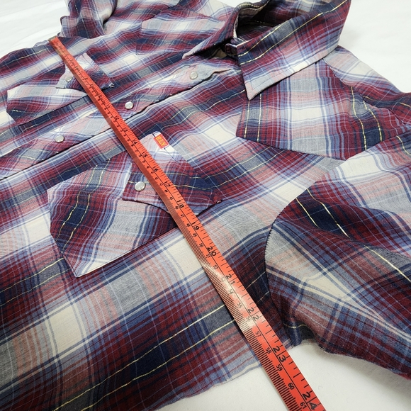 Ely Plains Vtg Western Coyboy Plaid Pearl Snap Closure Fitted XL Korean - Picture 11 of 12
